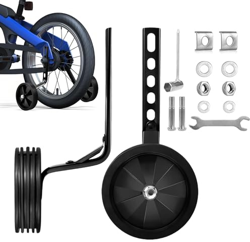 1 par universella stödhjul för barncykel stödhjul cykel 36 cm (14 tum) stödhjul cykel 30 36 41 46 51 cm (12 16 18 20 tum) cykel stabilisatorhjul (svart)