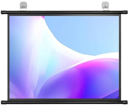 SXKJQER Projector Screen 30, 40, 50, 60, 72, 4K Home Theater Movie Gaming Projection Screen, Matte Fabric Hanging Design, Pull Down Manual Projector Screen for Outside Home Theater(16:9,50)