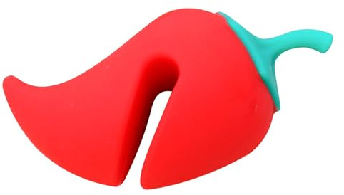 Levantador de tapa de silicona - Preventor de desbordamiento de tapa en forma de pimienta pequeña y bonita | Elevador de tapa de silicona a prueba de derrames para evitar la sobrecocción, práctico