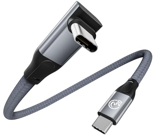 USB C auf USB C Kabel Kurz 30CM, Winkel USBC 3.2 Gen2x2 20Gbps Datenkabel