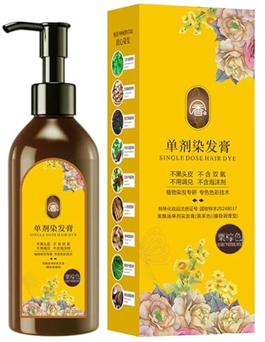 Tinte vegetal para el cabello | Con extractos de plantas y coloración | Crema a base de plantas con tonos clásicos para la familia y los amigos