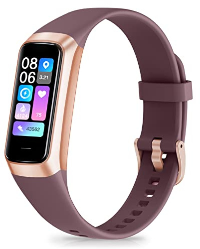 Zeacool Fitness Tracker Smartwatch Herren Damen, IP68 Wasserdicht Fitnessuhr, Aktivitätstracker mit 24h Herzfrequenz, Schlaf,Blutdruck Monitor schrittzähler Uhr Sportuhr für iOS Android(Burgunderrot)