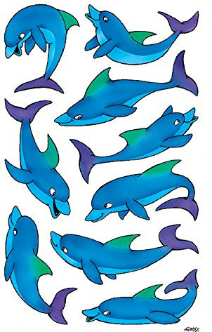 AVERY Zweckform 53444 Stickers pour enfants (dauphins, papier avec des paillettes) 2 noeuds, 18 stickers