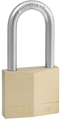 Master Lock 140DLF - Lucchetto in ottone massiccio con chiave, confezione da 1