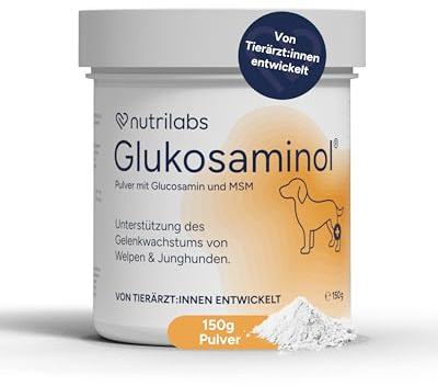 NutriLabs Glukosaminol® Kleintier Gelenkpulver für Hunde-Welpen 150 g - mit MSM, Artischocke, Glucosamin, UVM. - Hundewelpen Nahrungsergänzungsmittel - Gelenkgesundheit Welpen