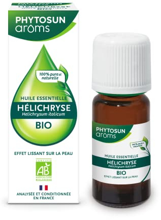 PHYTOSUN AROMS - Huile Essentielle Hélichryse Bio - HEBBD - 100% Pure & Naturelle - 100% Bio - Analysée & Conditionnée en France - 5 ml