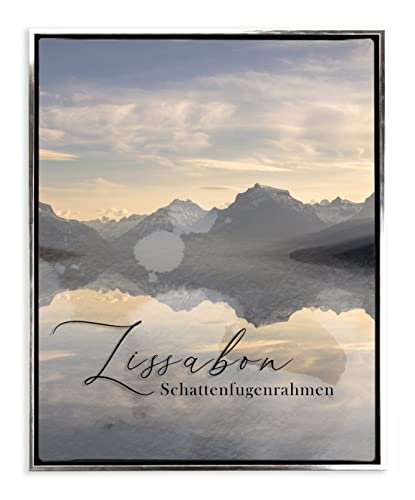 BIRAPA Lissabon Bilderrahmen 100x140 cm in Schwarz Silber zum Befüllen, 3D Bilderrahmen, Rahmen für Leinwände, Holzrahmen, Schattenfugenrahmen für Keilrahmen