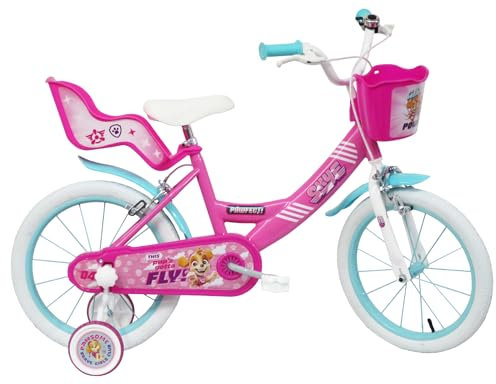 Paw Patrol vélo Bébé – Fille, Rose, Vert, 16 pollici