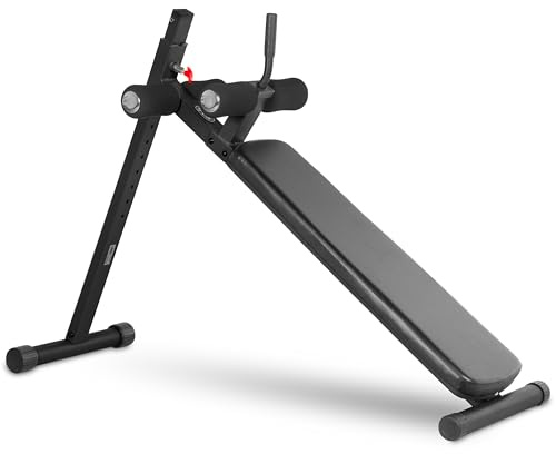 XMARK Adjustable Decline Abdominal Sit-up Bench, 12 Resistance Levels (Black)