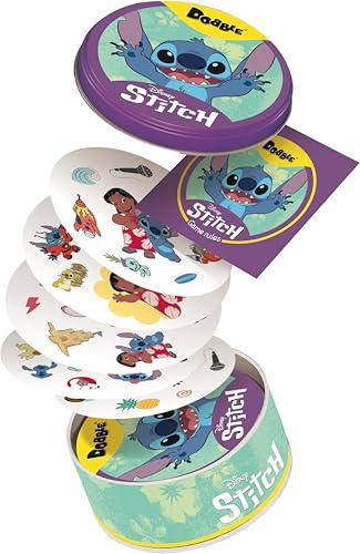 Asmodee | Dobble Disney Lilo et Stitch | Jeu de cartes familial | À partir de 6 ans | 2 à 8 joueurs | Temps de jeu de 15 minutes
