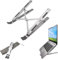 DOHE - Soporte Ordenador Portátil - Ajustable 7 Niveles, Antideslizante, Fabricado en Aluminio Resistente, Compatible 13-17”, Inclinación 15-45º, Color Plata