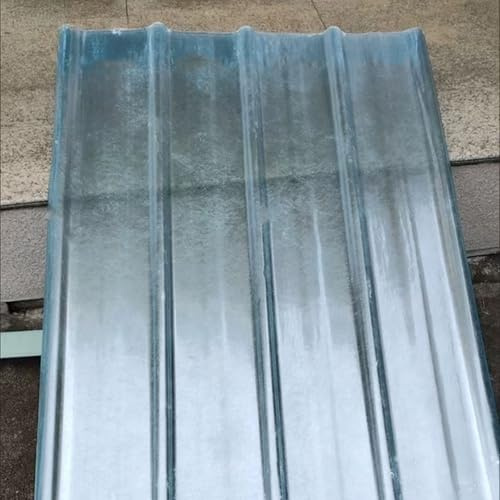 Lamiere Ondulate, 2mm Lamiere Ondulate Antipioggia, Lastra Di Copertura in Fibra Di Vetro, Lamiere Grecate Protezione Uv, Foglio Illuminazione Diurna Isolanti Trasparenti (0.9×2.3m/35×91in,1pcs)