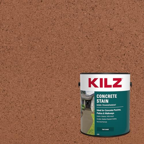 KILZ Interior/Exterior Semi-Transparent Decorative Concrete Stain, Painted Desert, 1 Gallon – Unique Water-Based Concrete Stain for Patios, Porches & Walkways