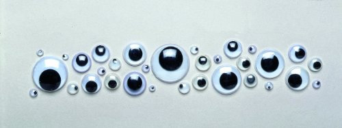 GLOREX - Ojos móviles (18 mm, Redondos, 14 Unidades, autoadhesivos)