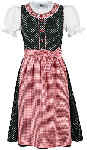 Niña Isar de niño Dirndl verde con traje regional Blusa, Verde, 80