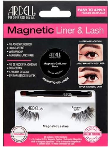 Ardell False Eyelashes Wispies Lash Kit Black No Adhesive Needed Gel Eyeliner Long-Lasting Waterproof Paraben-Fee Latex-Free Full Volume Medium Length Accent Lash Vegan-Friendly Cruelty-Free Eyelashes