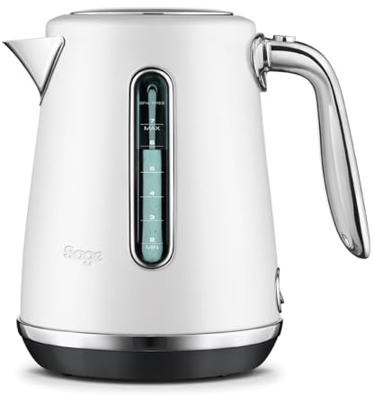 Sage - The Soft Top Luxe Quiet Electric Kettle - Fast Boil, Opens Softly, Elegant Design - 1.7 L Capacity, Cordless, 2400 W - Sea Salt