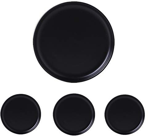Swuut Matte Ceramic Appetizer Plates 15cm,Set of 4, Holiday Snack Bread Butter Mini Side Plate Set,Dishwasher Microwave & Oven Safe(6 inch, Black)