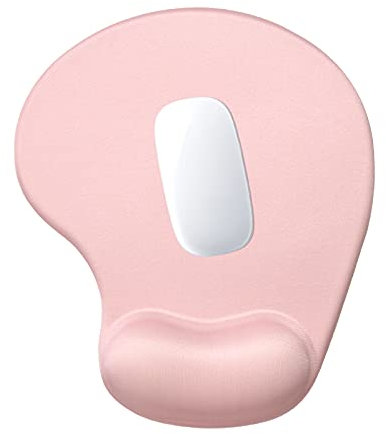 Hsurbtra Ergonomic Mouse Pad with Wrist Rest Support, Gel Mouse Pads with Non-slip PU Base, Pain Relief Memory Foam Mousepad for Laptop PC, Cute Office Supplies Desk Decro Accessories Pink