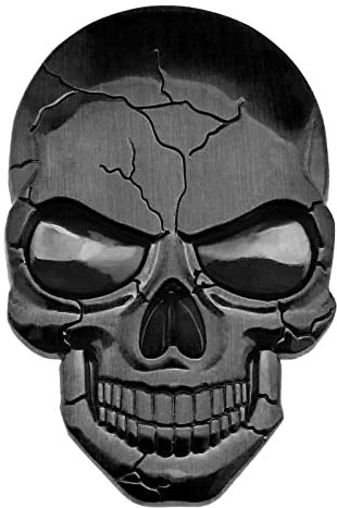 ECSiNG Decalcomania In Metallo 3D Teschio Punisher Adesivo Per Veicolo Decorazione Impermeabile Logo Cranio Emblema Distintivo Decalcomania Per Auto Camion Moto Frigorifero Porta Computer Titanio