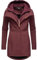 Ragwear Damen Softshellmantel Lange Übergangsjacke Outdoormantel mit Kapuze Ybela Wine Red22 Gr. M