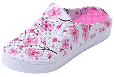 JOMIX Pantoletten Damen Berufsschuhe Massage Schlappen Damen Clogs Gesundheitsschuhe Sommer Atmungsaktive Sandalen (Rosa, 41 EU, SD8251)