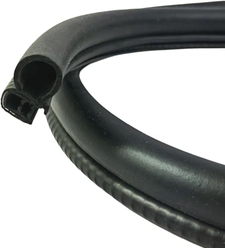 Rubber U Channel Bulb Trim Seal,Garage Door Seals Bottom Rubber, Automotive Weather Stripping Edge for Car Bus Camper Boat RV Truck Doors (5 Meters)