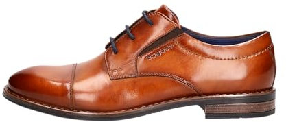 bugatti Herren Businessschuhe, Männer Business Schnürer, Wechselfußbett,Derby schnürung,Freizeit,Schnuerschuhe,Low-tie,Cognac (6300),41 EU / 7 UK