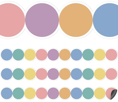 Qeeenar 24 Pcs Magnetic Borders for Classroom Whiteboard Magnetic Strips Bulletin Board Borders School Classroom Chalkboard Trim Decorations(Pastel)