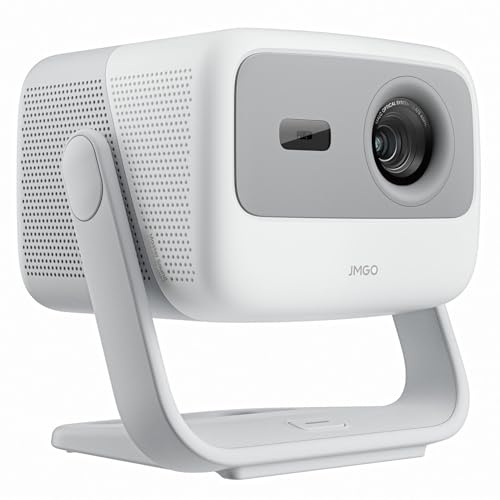 JMGO N1S Tri-Laser Projector - 4K UHD, 3000 ANSI Lumens, Google TV, Dolby & DTS HD Audio, White