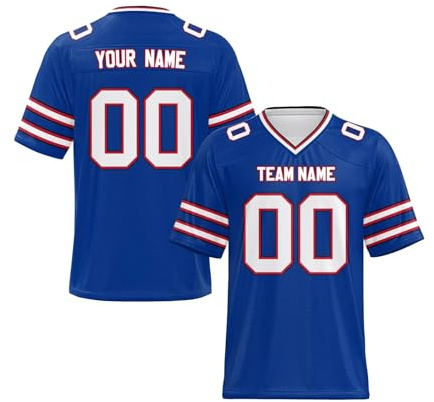 Yunshenla Personnalisé Maillot de Football Américain T-Shirts Personnalisé Maillot Rugby Personnalisable avec Nom et Numéro Homme Femme Enfant Tshirts Equipe de France T Shirt Sport(#09)