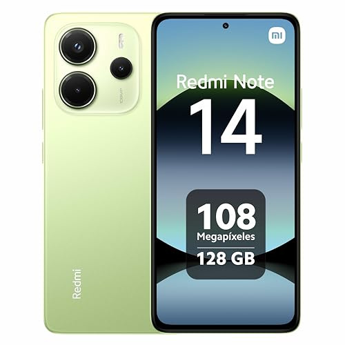 XIAOMI Redmi Note 14 Smartphone, 8GB RAM 128GB, Schermo 6.67 AMOLED, 120Hz, Fotocamera 108MP, Sensore di impronte digitali, NFC, 33W turbo ricarica, 5500mAh, Verde Lime