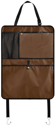 ODAWA Lot de 2 tapis de protection pour dossier de siège de voiture Marron noix de coco