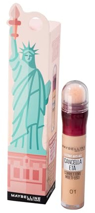 Maybelline New York Weihnachts-Geschenkset Instant Anti-Age Der Löscher Concealer mit Schwammapplikator 01 Light