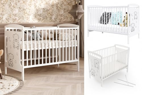 Générique Lit bébé Ted avec Matelas 120x60x6 cm