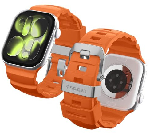 Spigen WBS2 band för Apple Watch Ultra 4/3/2/1, Serie 12/11/10 | Silikonband med metallspänne för aktiv användning i vardagen för Apple Watch 49/46/45/44/42mm