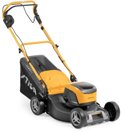 STIGA Collector 48 S AE a Kit Tagliaerba a Batteria, 48V 5Ah, 46 cm – Motore Brushless 1,3 kW, Sacco Ibrido 60 L – Prati Fino a 550 m²