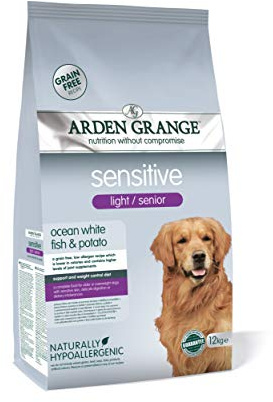 Arden Grange Sensitive Light/Senior Dry Dog Food, Fish, 12 kg