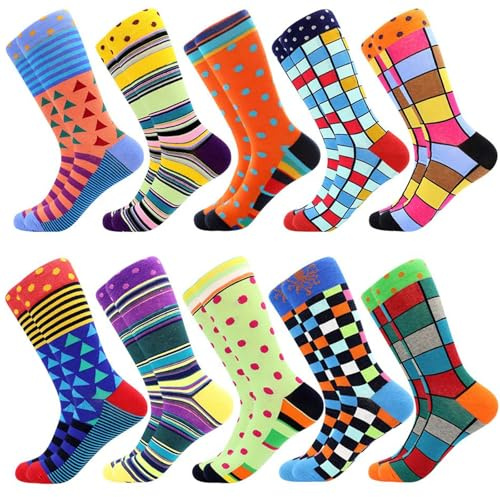 Herrstrumpa Crazy Färgglad Strumpa för Män Bomullsstrumpor Andas Och Bekväm Galen Nyhet Funky Sportsockor Kontorsstrumpor Present Till Vänner Familj