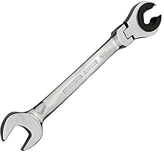 Chiave a cricchetto per tubi da 14 mm con testa flessibile, flessibile, doppia estremità aperta, chiave per dadi svasati per utensili manuali