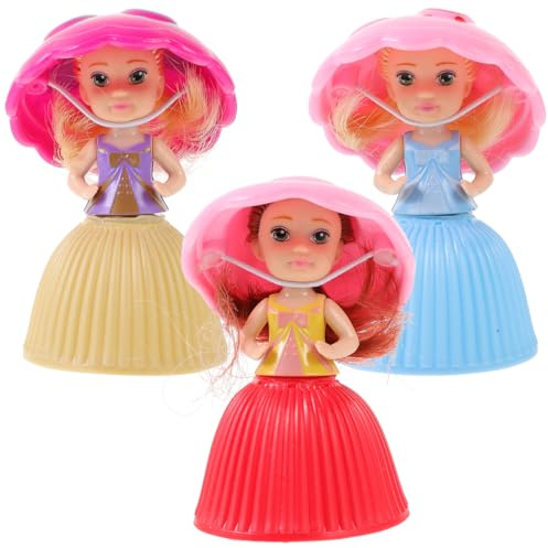 SAFIGLE 3pcs Mini Beautiful Cake Doll Toy：Surprise Cupcake Princess Doll Toys for Kids - Assorted Colors & Styles, Educational Pretend Play, Portable Fun, Ideal for Playdates & Car Trips