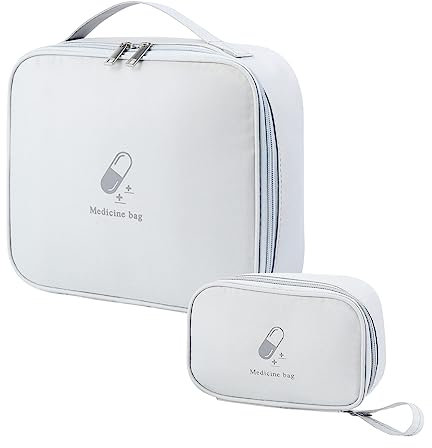 Sacs de Trousse de Premiers Soins Portables et Durables,Ensemble de 2 pièces,Matériau en Tissu Oxford Imperméable avec Séparateurs pour Stockage Médical et Organisateur D'urgence,Plein Air,Les Voyages