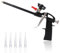 SUNOYA Pistola a schiuma, pistola per schiuma da costruzione, pistola in schiuma con 5 ugelli intercambiabili, pistola in alluminio Teflon rivestita in PTFE, impugnatura ergonomica No-Clean per