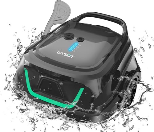 WYBOT Pulitore per Piscina Cordless con 120 Minuti di Pulizia a Ricarica Rapida in 2,5 Ore, LED Indicatore, Robot Piscina Fuori Terra con Doppia Filtrazione