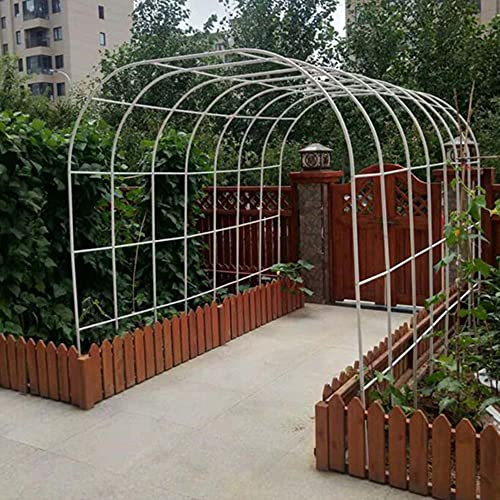 Arco in ferro battuto per rose rampicanti, giardino, padiglione per matrimoni, telaio di supporto nero/180 cm e bianco/240 cm