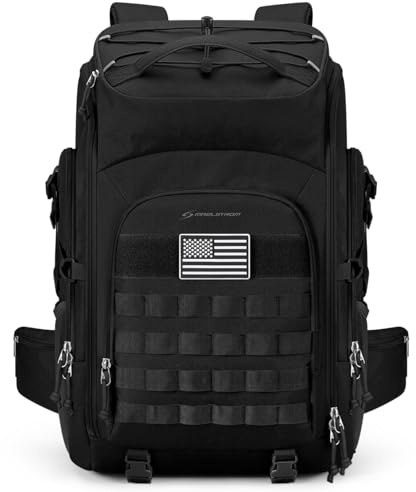 Maelstrom Tactical Backpack for Men, Water Resistant 40L Military Backpack, for Hiking, Camping, Gym with Molle System (Black)