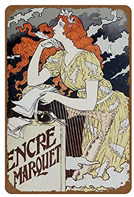 Letreros De Chapa De Metal Art Nouveau Francés Placas Metálicas Retro Carteles Nostalgic-Art Pintura De Hierro Para Wc Hogar Hombre Cueva 20X30cm