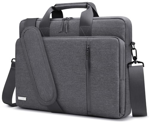 TECOOL 15 15,6 16 Pollici Borsa Laptop 360 Protettivo Custodia con Tracolla, Impermeabile Borsa Messenger per 15,6 16 Pollici Acer ASUS Lenovo HP Dell, MacBook Pro 16 M4 M3 M2 M1, Grigio Scuro