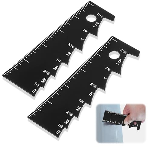 Dreyoo 2 Pcs Sheet Metal Scribe Tools with Clear 1/8-7/16 Scale, Sheet Marker & Measuring Tool, Durable Steel Body for Precision Layout & Measuring