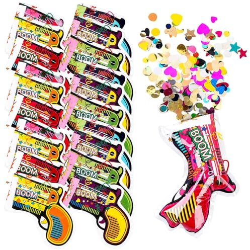 20-Pack Party Poppers Confetti Cannons,Inflatable Celebration Tools for Wedding Receptions and Birthday Surprises, Adult Party Supplies for Carnival Events and Holiday Gatherings, Colourful Confetti B